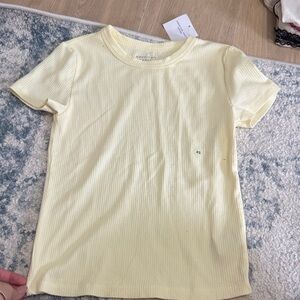 American Eagle Outfitters Yellow Ribbed Top